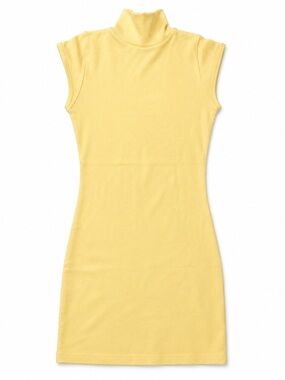Wild Fable Butter Yellow Sleeveless Turtleneck Knit Dress Women’s XXS bodycon